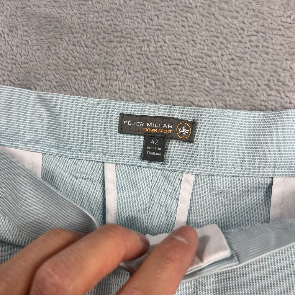 Peter Millar Shorts Men's 42 Pincord Salem Golf‎ Wicking Blue Casual Pockets